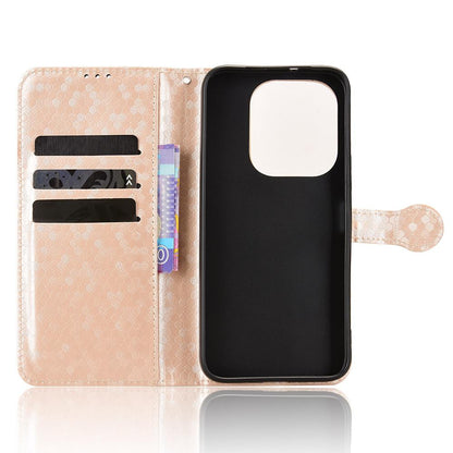 For Honor X6e 4G Honeycomb Dot Texture Leather Phone Case - Gold - EDA005911732B