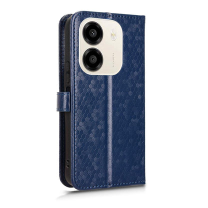 For Honor X6e 4G Honeycomb Dot Texture Leather Phone Case - Blue - EDA005911732C