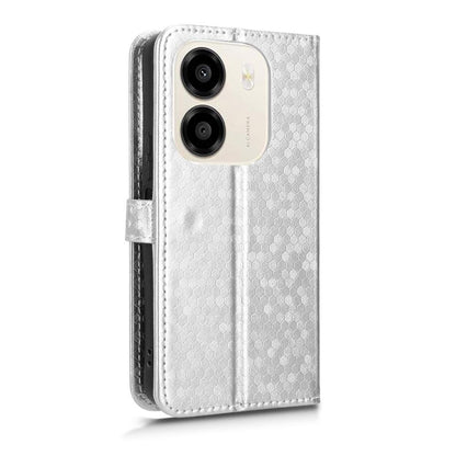 For Honor X6e 4G Honeycomb Dot Texture Leather Phone Case - Silver - EDA005911732E