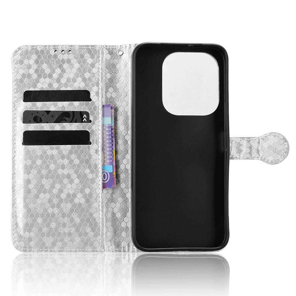 For Honor X6e 4G Honeycomb Dot Texture Leather Phone Case - Silver - EDA005911732E