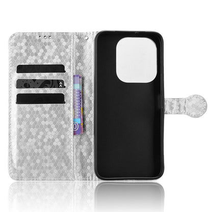 For Honor X6e 4G Honeycomb Dot Texture Leather Phone Case - Silver - EDA005911732E