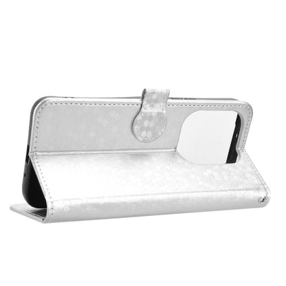 For Honor X6e 4G Honeycomb Dot Texture Leather Phone Case - Silver - EDA005911732E
