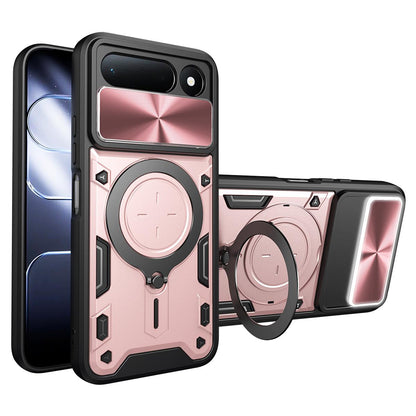 For Tecno Spark 50 5G CD Texture Sliding Camshield Magnetic Holder Phone Case - Pink - EDA005920814A