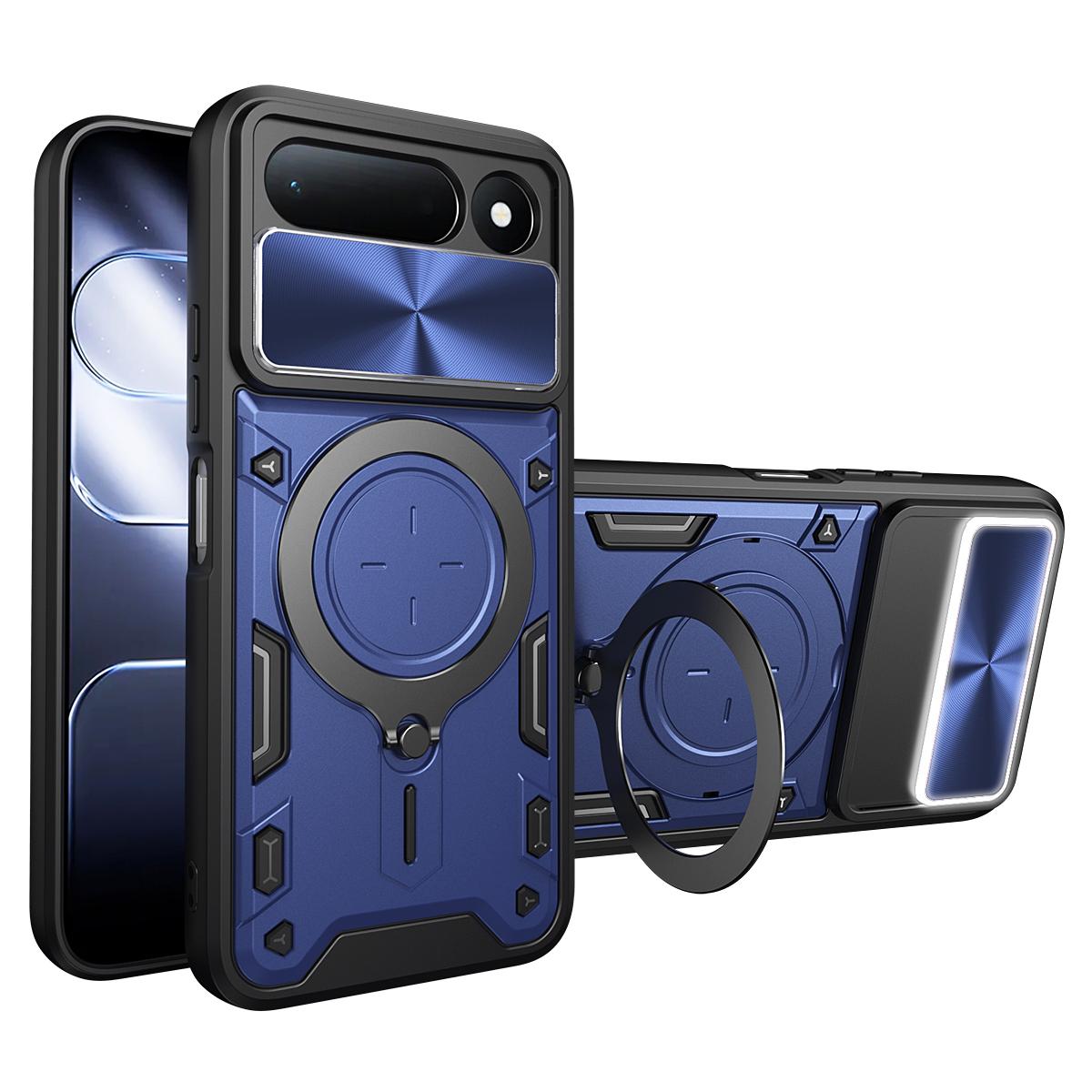 For Tecno Spark 50 5G CD Texture Sliding Camshield Magnetic Holder Phone Case - Blue - EDA005920814D