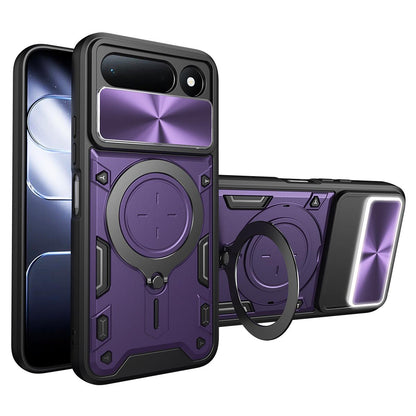 For Tecno Spark 50 5G CD Texture Sliding Camshield Magnetic Holder Phone Case - Purple - EDA005920814F