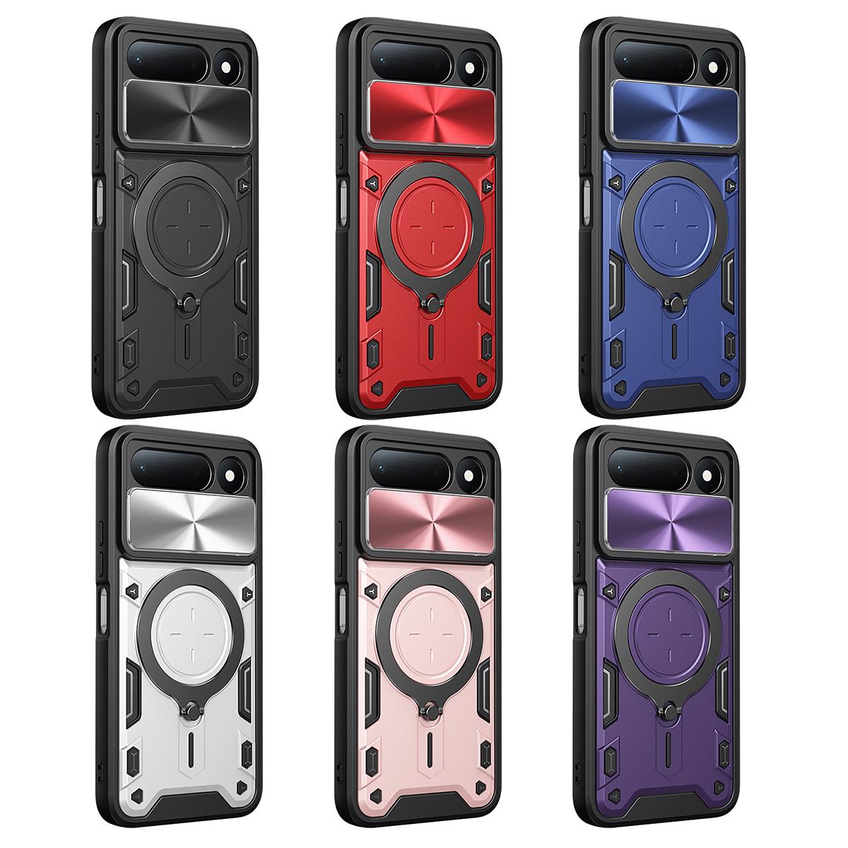 For Tecno Spark 50 5G CD Texture Sliding Camshield Magnetic Holder Phone Case - Purple - EDA005920814F