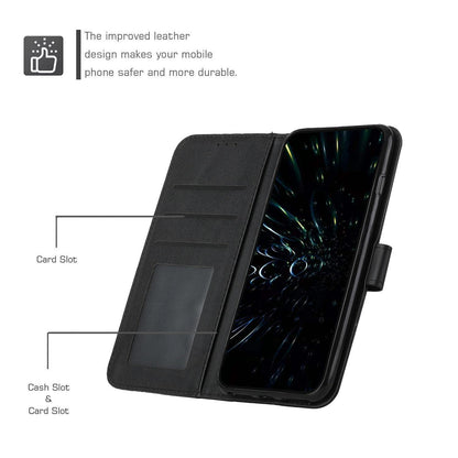 For OPPO Reno16 / Reno16 Pro 5G Global Stitching Calf Texture Buckle Leather Phone Case - Black - EDA005933327A
