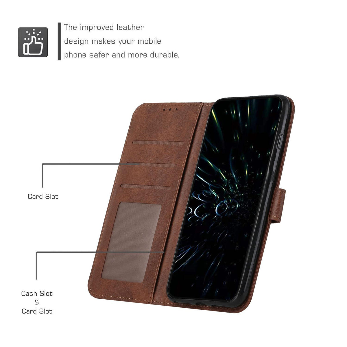 For OPPO Reno16 / Reno16 Pro 5G Global Stitching Calf Texture Buckle Leather Phone Case - Brown - EDA005933327B