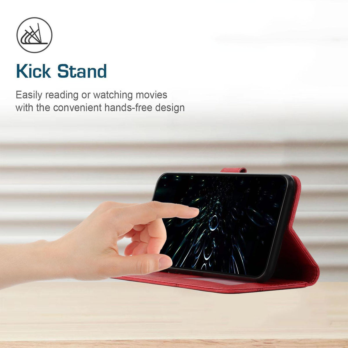 For OPPO Reno16 / Reno16 Pro 5G Global Stitching Calf Texture Buckle Leather Phone Case - Red - EDA005933327C