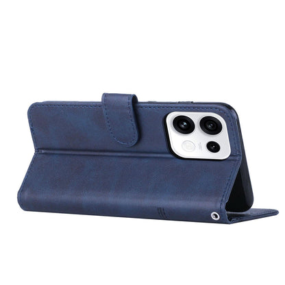 For OPPO Reno16 / Reno16 Pro 5G Global Stitching Calf Texture Buckle Leather Phone Case - Blue - EDA005933327D