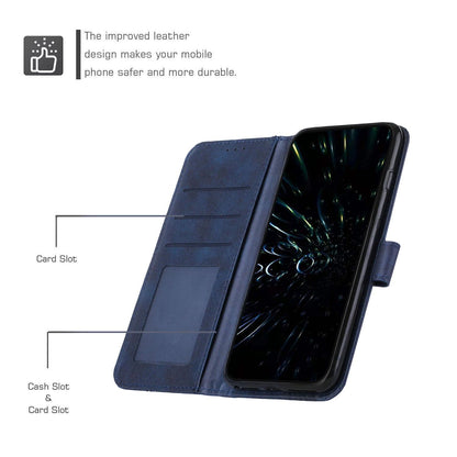 For OPPO Reno16 / Reno16 Pro 5G Global Stitching Calf Texture Buckle Leather Phone Case - Blue - EDA005933327D