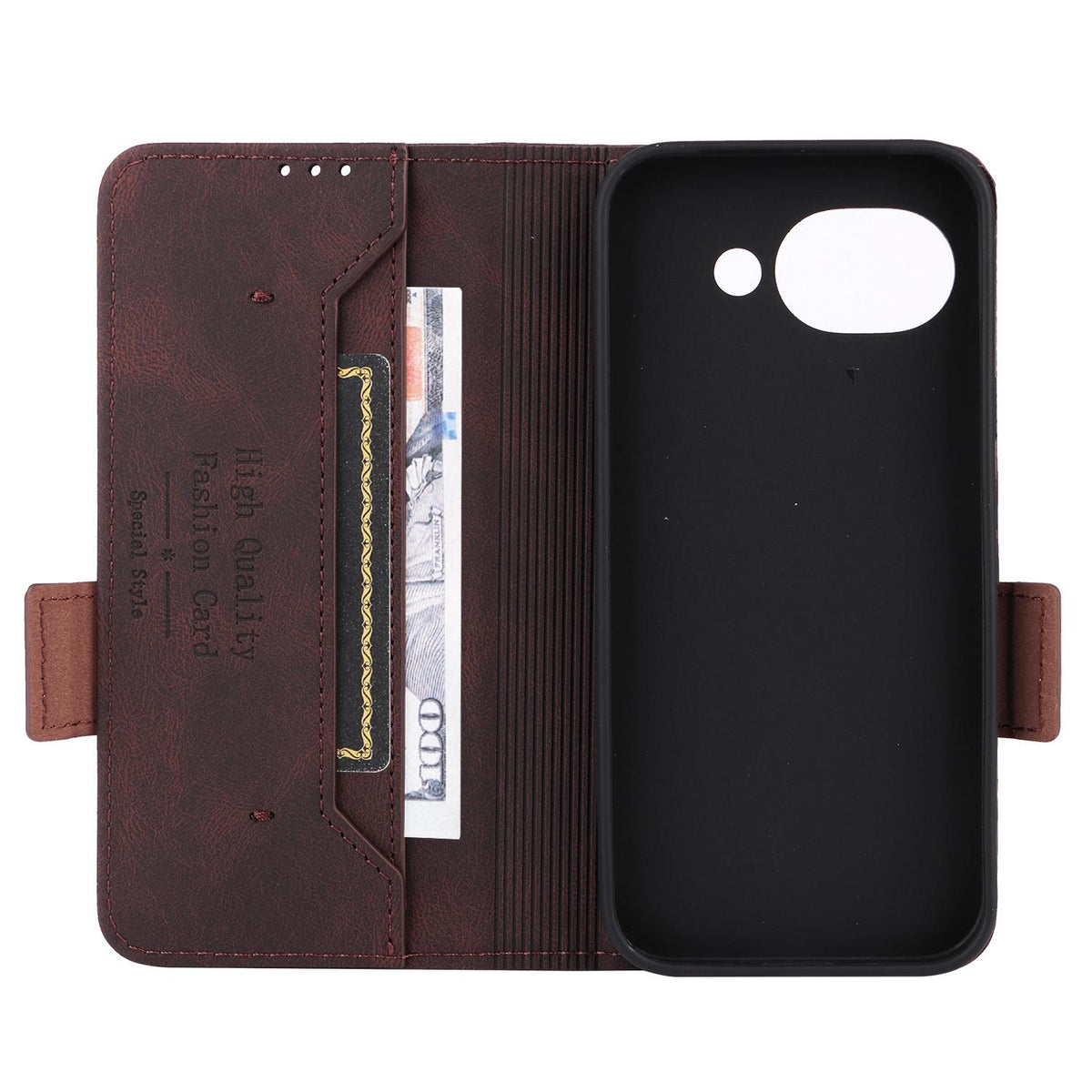 For Google Pixel 11a Magnetic Clasp Leather Phone Case - Brown - EDA005944007A