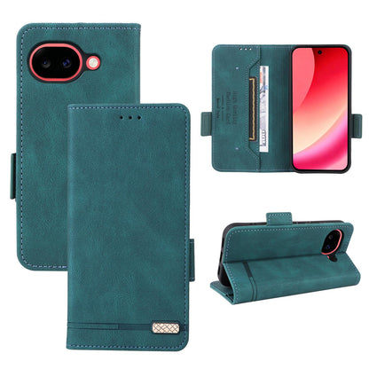 For Google Pixel 11a Magnetic Clasp Leather Phone Case - Green - EDA005944007B