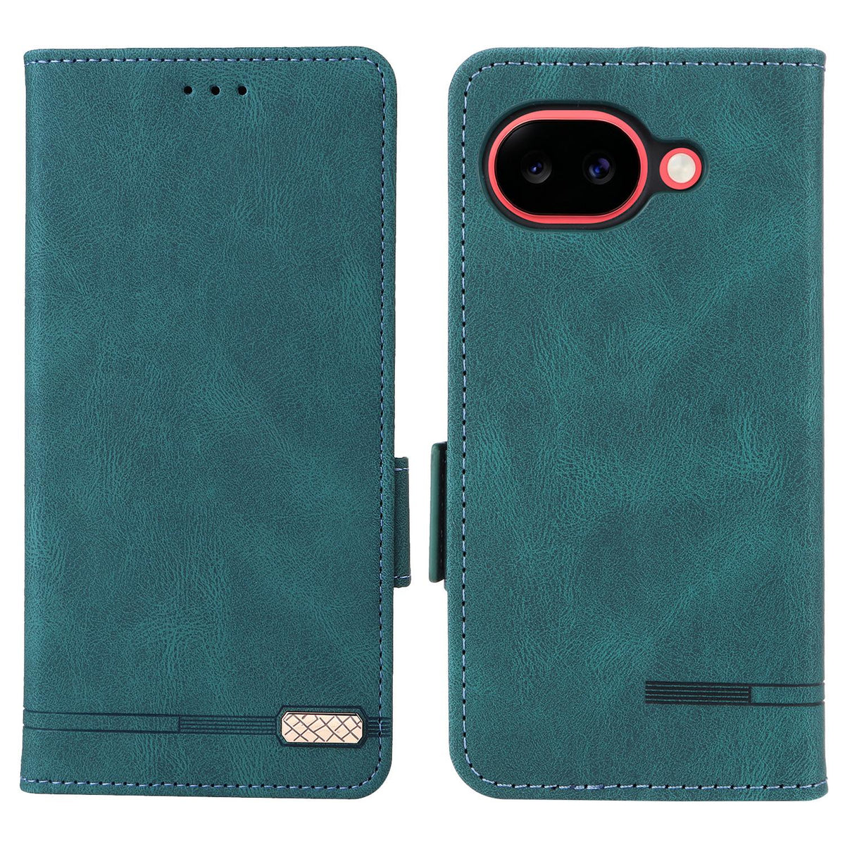 For Google Pixel 11a Magnetic Clasp Leather Phone Case - Green - EDA005944007B