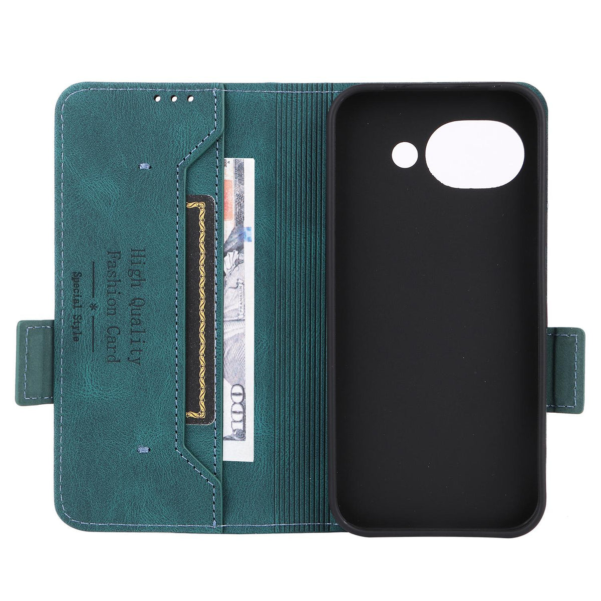 For Google Pixel 11a Magnetic Clasp Leather Phone Case - Green - EDA005944007B