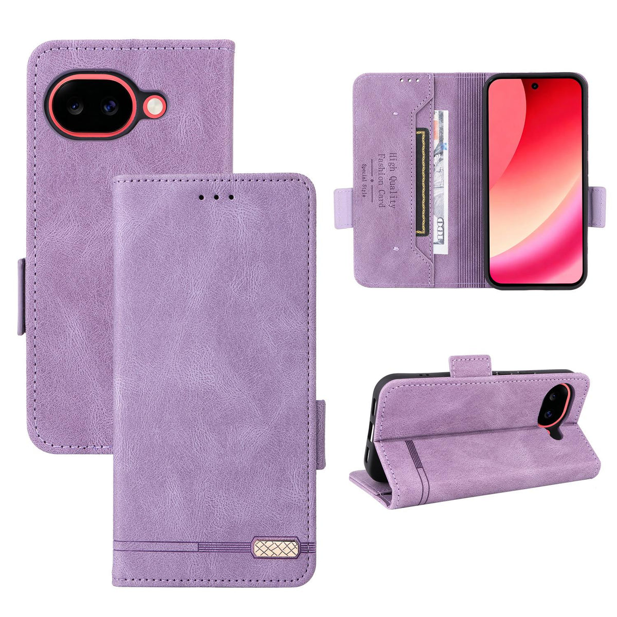 For Google Pixel 11a Magnetic Clasp Leather Phone Case - Purple - EDA005944007C
