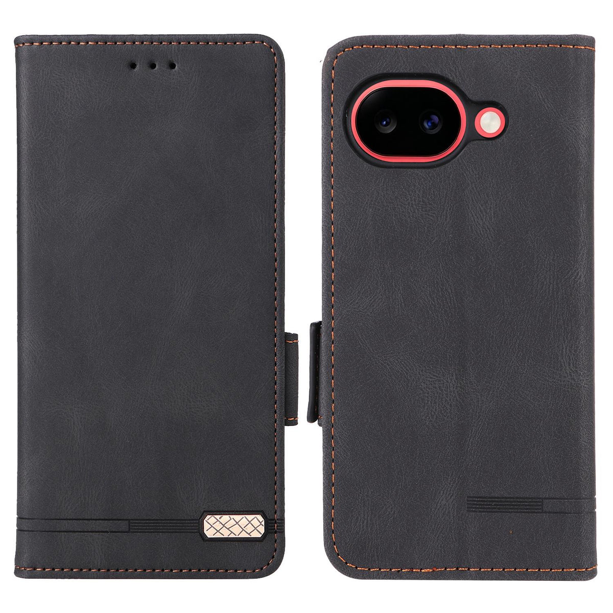 For Google Pixel 11a Magnetic Clasp Leather Phone Case - Black - EDA005944007D
