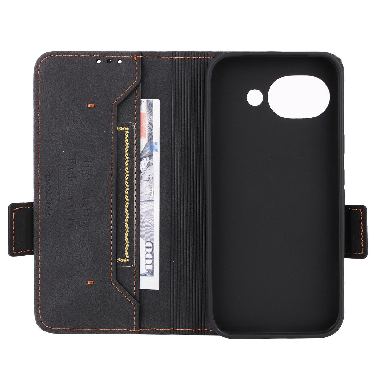 For Google Pixel 11a Magnetic Clasp Leather Phone Case - Black - EDA005944007D