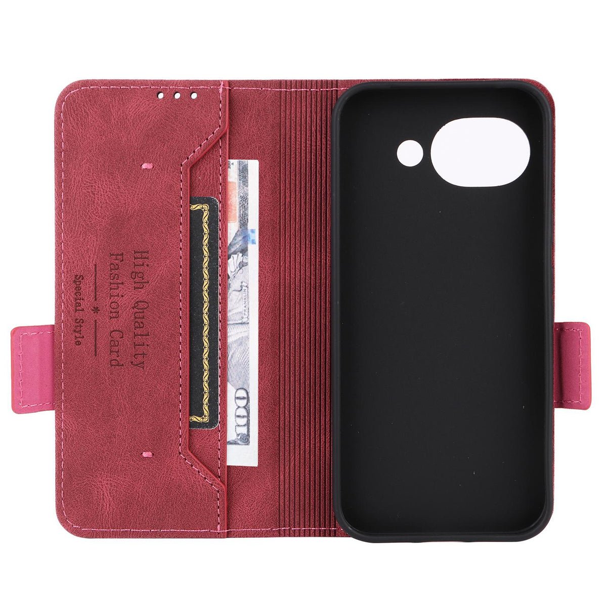For Google Pixel 11a Magnetic Clasp Leather Phone Case - Red - EDA005944007E
