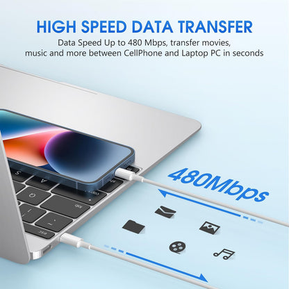 Type-C to 8 Pin Fast Charging Data Cable, Length: 1m