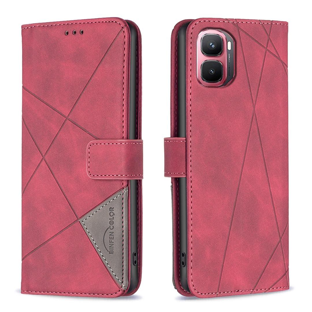 For Infinix GT 50 Pro 5G Magnetic Buckle Rhombus Texture Leather Phone Case - Red - EDA005979227A