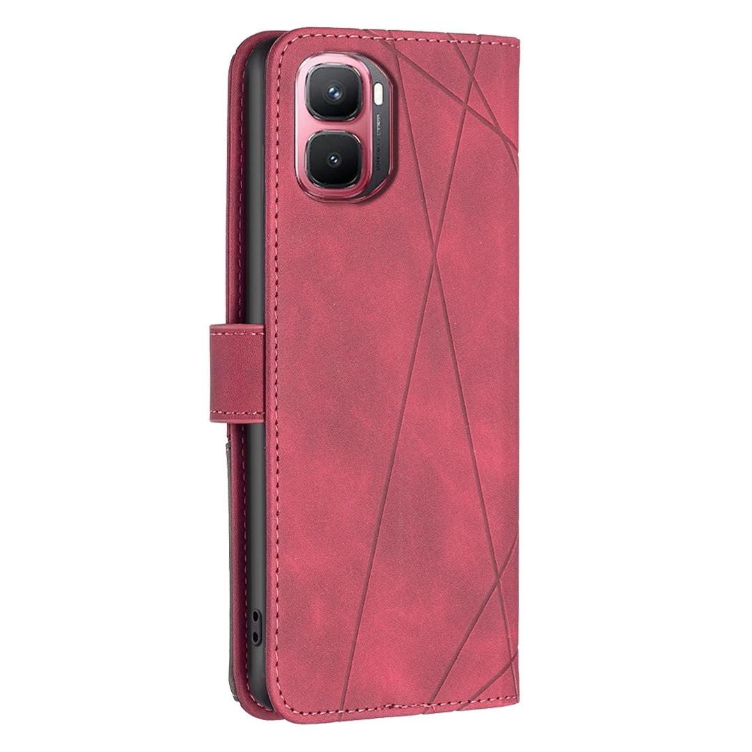 For Infinix GT 50 Pro 5G Magnetic Buckle Rhombus Texture Leather Phone Case - Red - EDA005979227A