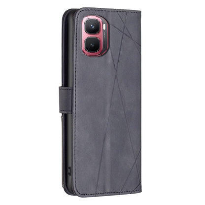 For Infinix GT 50 Pro 5G Magnetic Buckle Rhombus Texture Leather Phone Case - Black - EDA005979227F