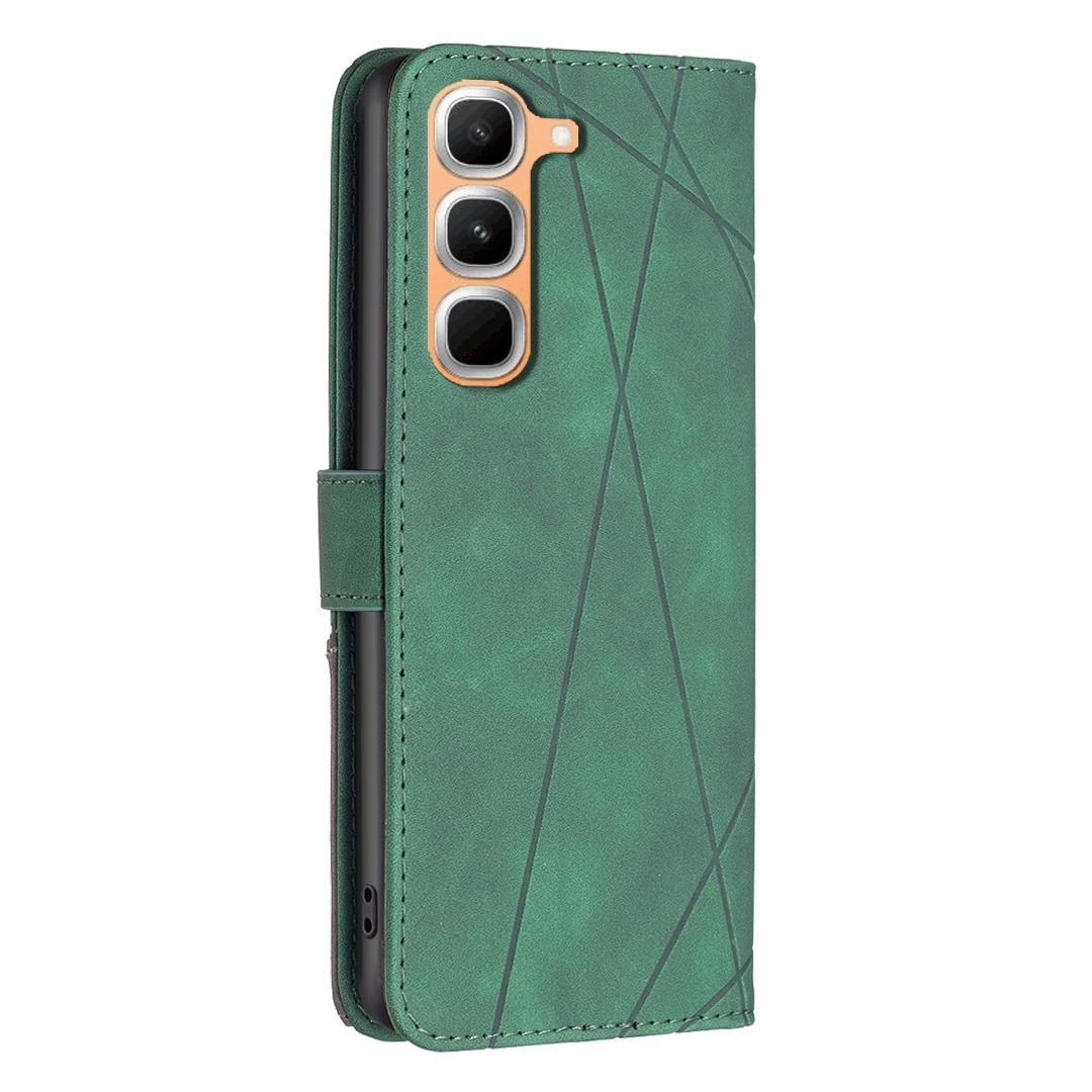 For Infinix Hot 70 Pro 5G Magnetic Buckle Rhombus Texture Leather Phone Case - Green - EDA005979228C