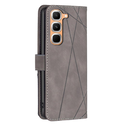 For Infinix Hot 70 Pro 5G Magnetic Buckle Rhombus Texture Leather Phone Case - Grey - EDA005979228E