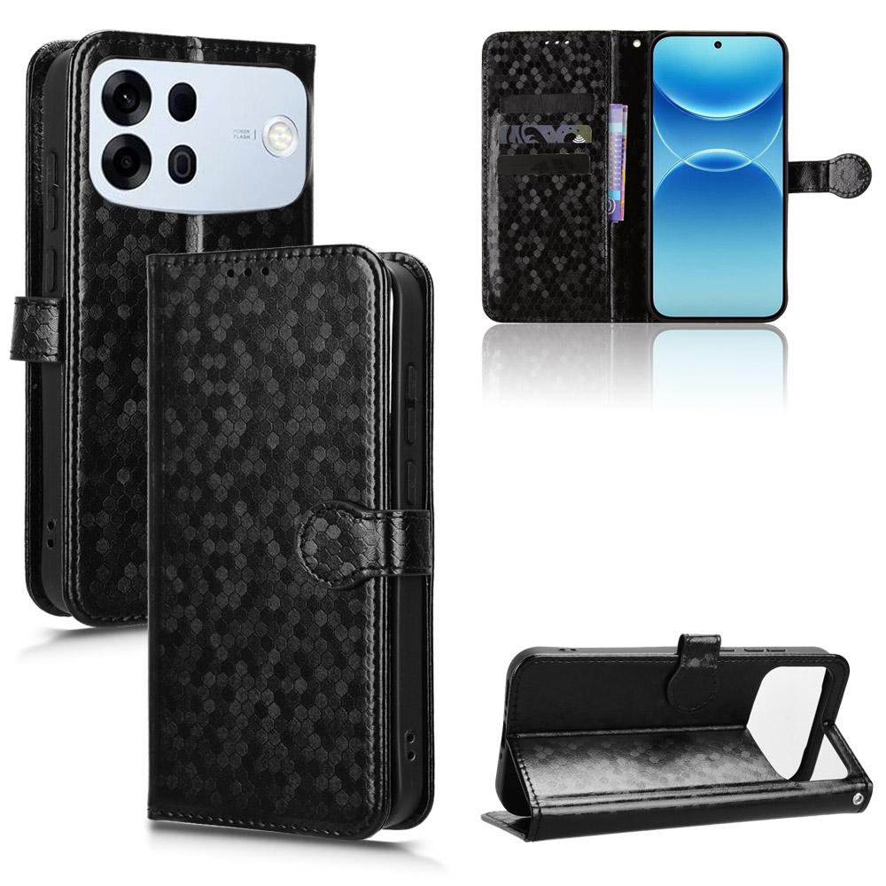 For OPPO A7 Pro Max Honeycomb Dot Texture Leather Phone Case - Black - EDA005980844A