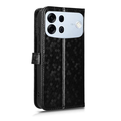 For OPPO A7 Pro Max Honeycomb Dot Texture Leather Phone Case - Black - EDA005980844A