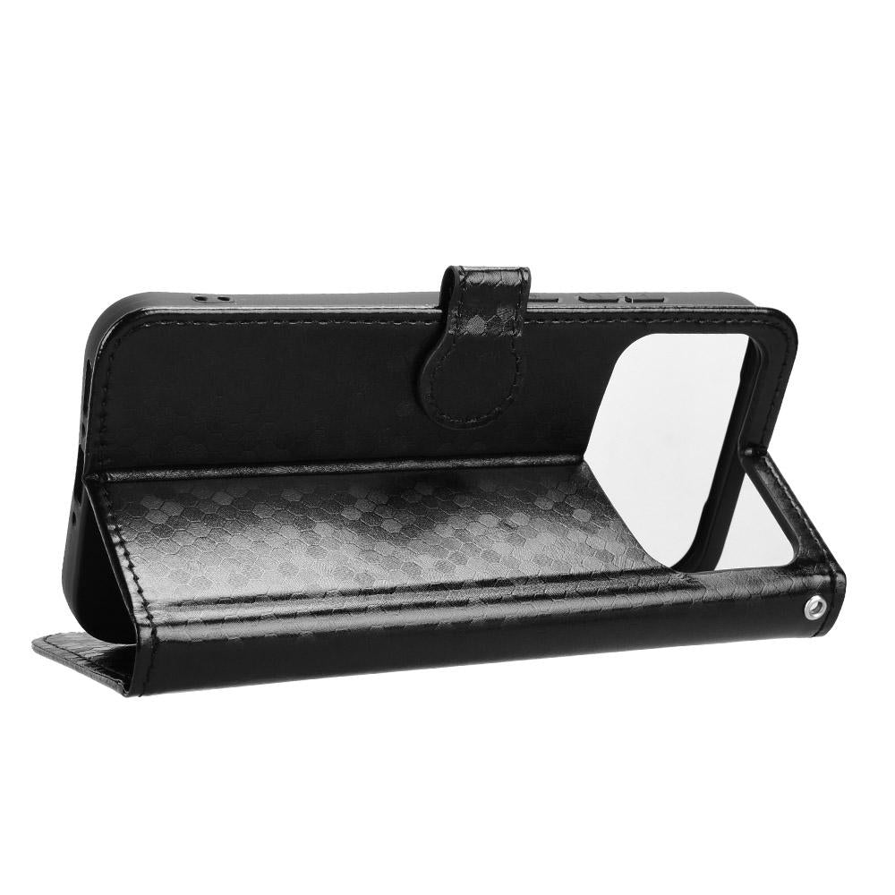 For OPPO A7 Pro Max Honeycomb Dot Texture Leather Phone Case - Black - EDA005980844A