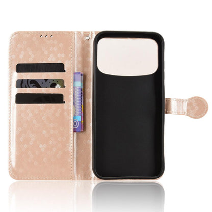 For OPPO A7 Pro Max Honeycomb Dot Texture Leather Phone Case - Gold - EDA005980844B