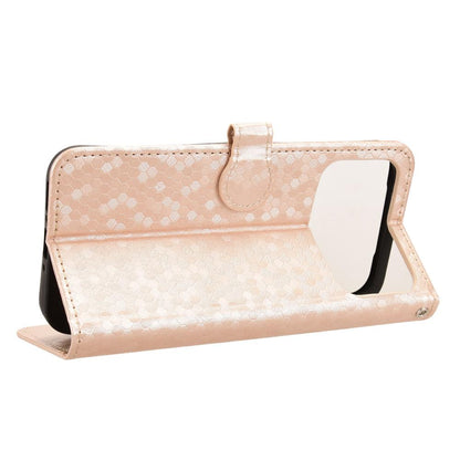For OPPO A7 Pro Max Honeycomb Dot Texture Leather Phone Case - Gold - EDA005980844B