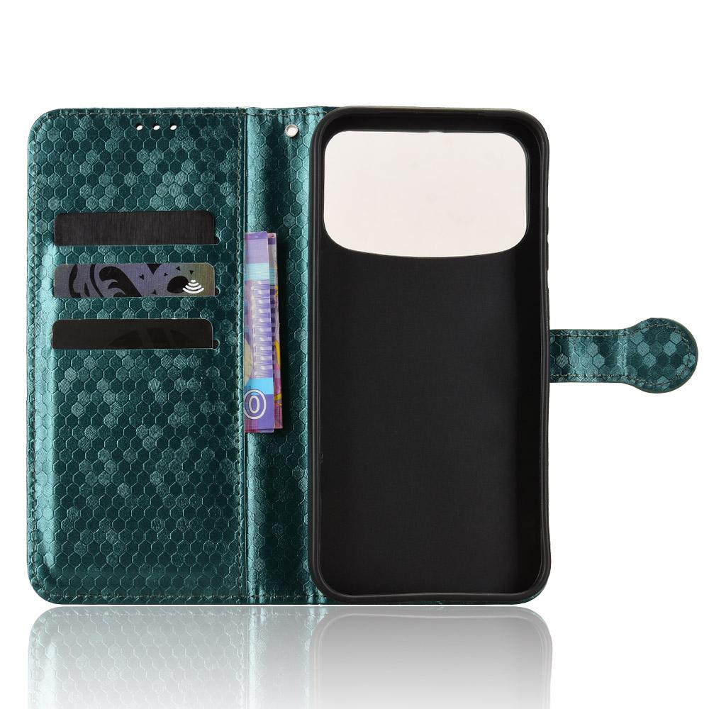 For OPPO A7 Pro Max Honeycomb Dot Texture Leather Phone Case - Green - EDA005980844D