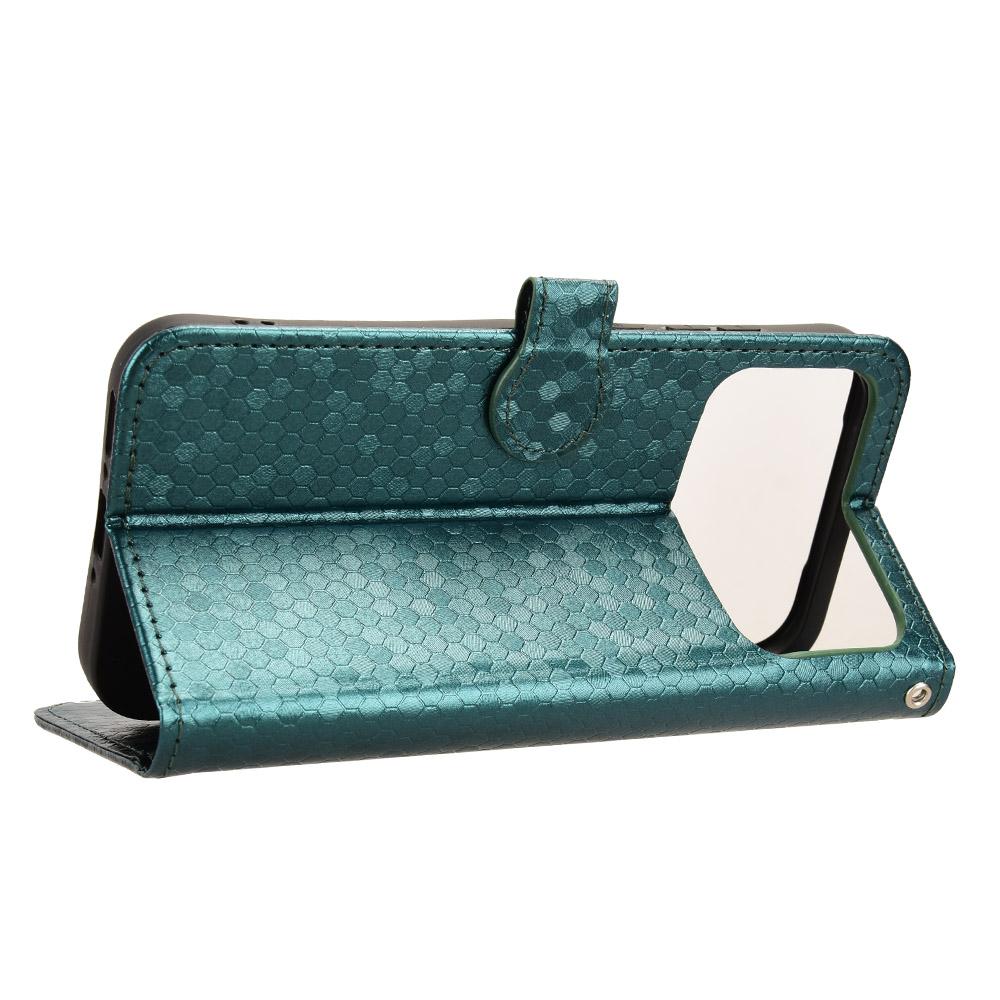 For OPPO A7 Pro Max Honeycomb Dot Texture Leather Phone Case - Green - EDA005980844D