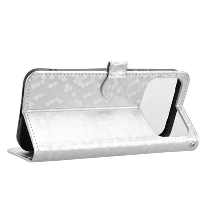 For OPPO A7 Pro Max Honeycomb Dot Texture Leather Phone Case - Silver - EDA005980844E