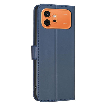 For Honor 600 Global Four-leaf Embossed Leather Phone Case - Blue - EDA005991912B