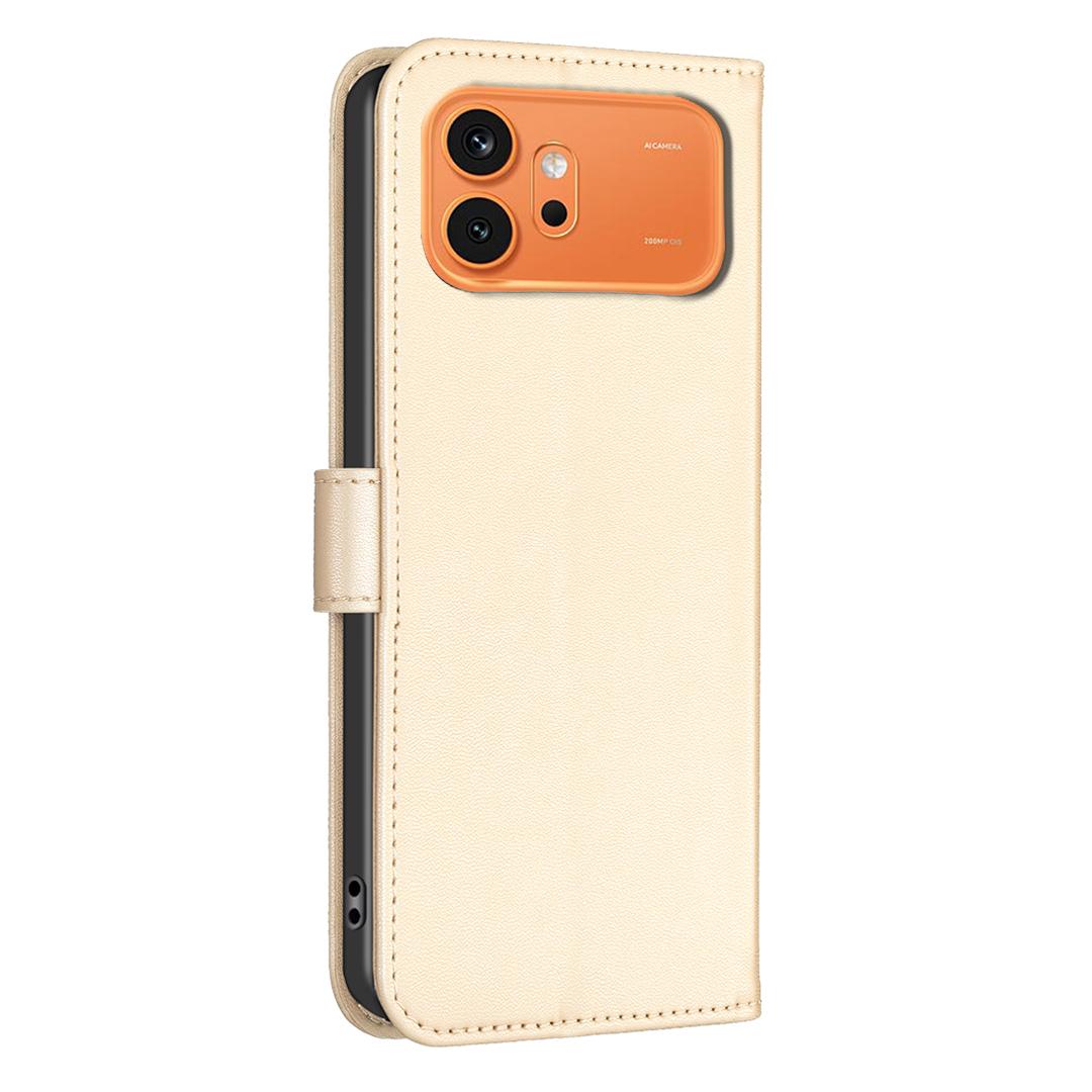 For Honor 600 Global Four-leaf Embossed Leather Phone Case - Gold - EDA005991912E
