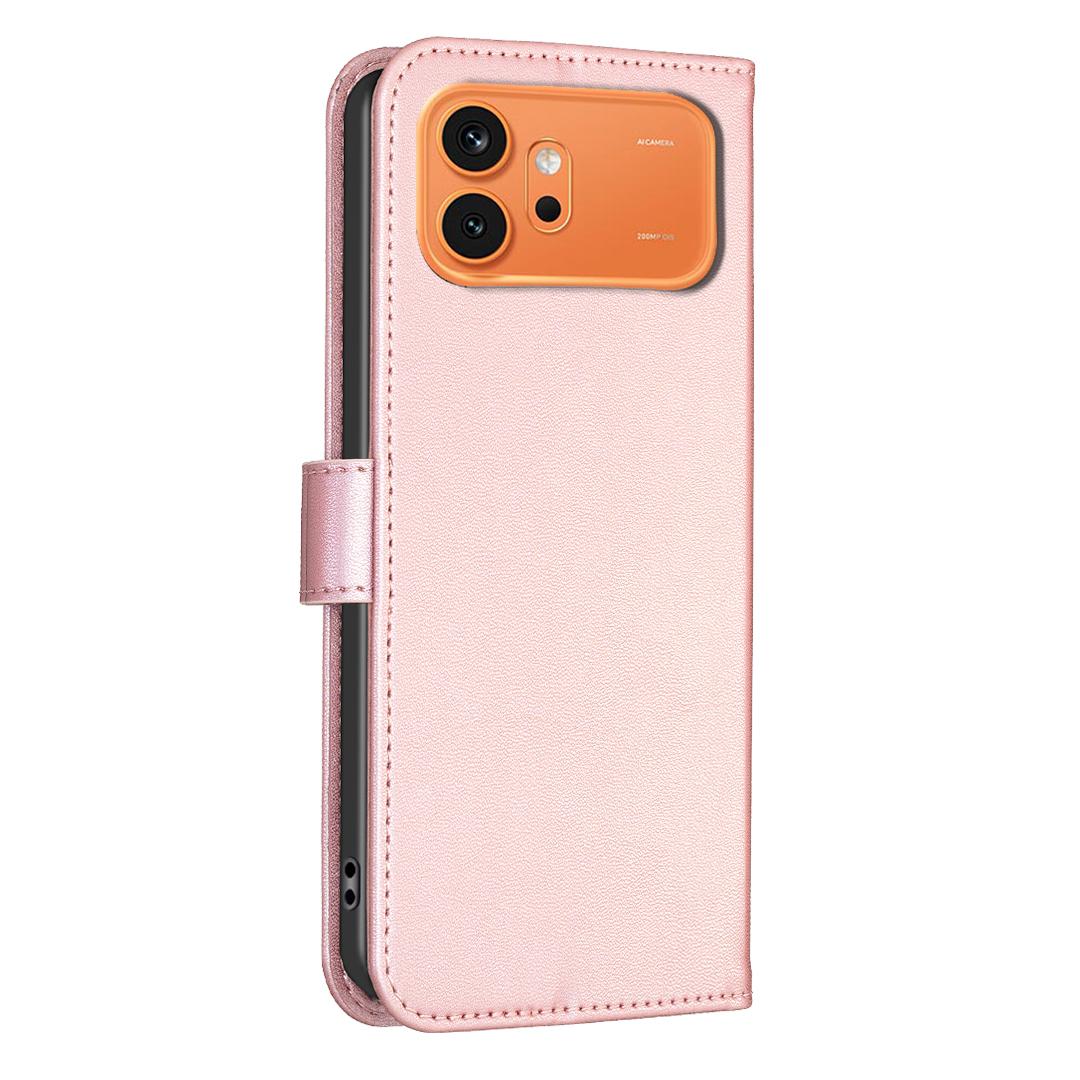 For Honor 600 Global Four-leaf Embossed Leather Phone Case - Pink - EDA005991912F