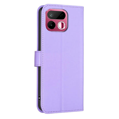 For Realme 16T 5G Four-leaf Embossed Leather Phone Case - Purple - EDA005992405D