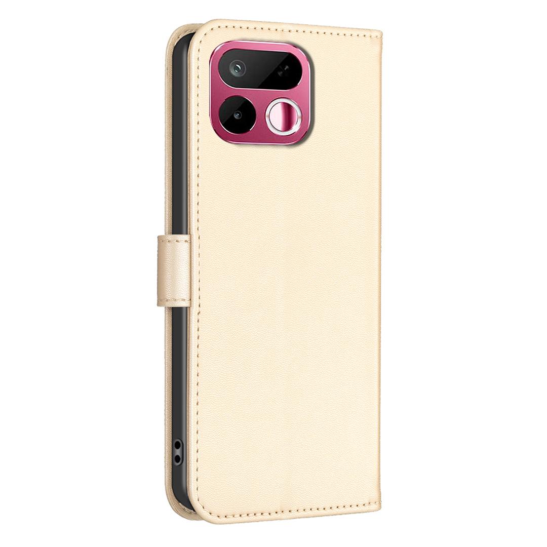 For Realme 16T 5G Four-leaf Embossed Leather Phone Case - Gold - EDA005992405E
