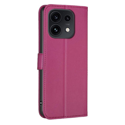 For OPPO Reno16 F 5G/Reno16 FS 5G Four-leaf Embossed Leather Phone Case - Rose Red - EDA005992828A