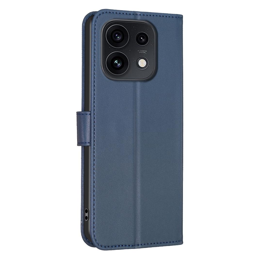 For OPPO Reno16 F 5G/Reno16 FS 5G Four-leaf Embossed Leather Phone Case - Blue - EDA005992828B