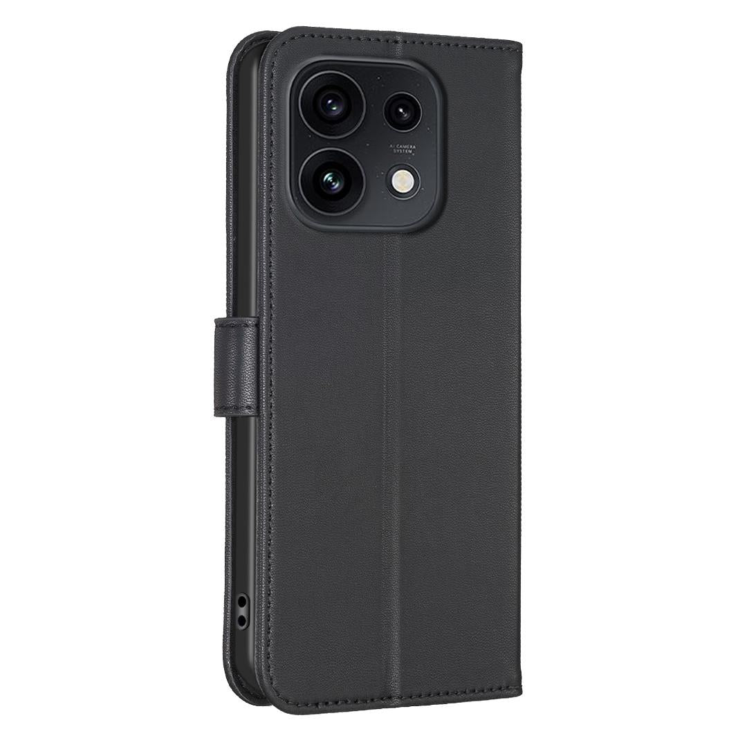 For OPPO Reno16 F 5G/Reno16 FS 5G Four-leaf Embossed Leather Phone Case - Black - EDA005992828C