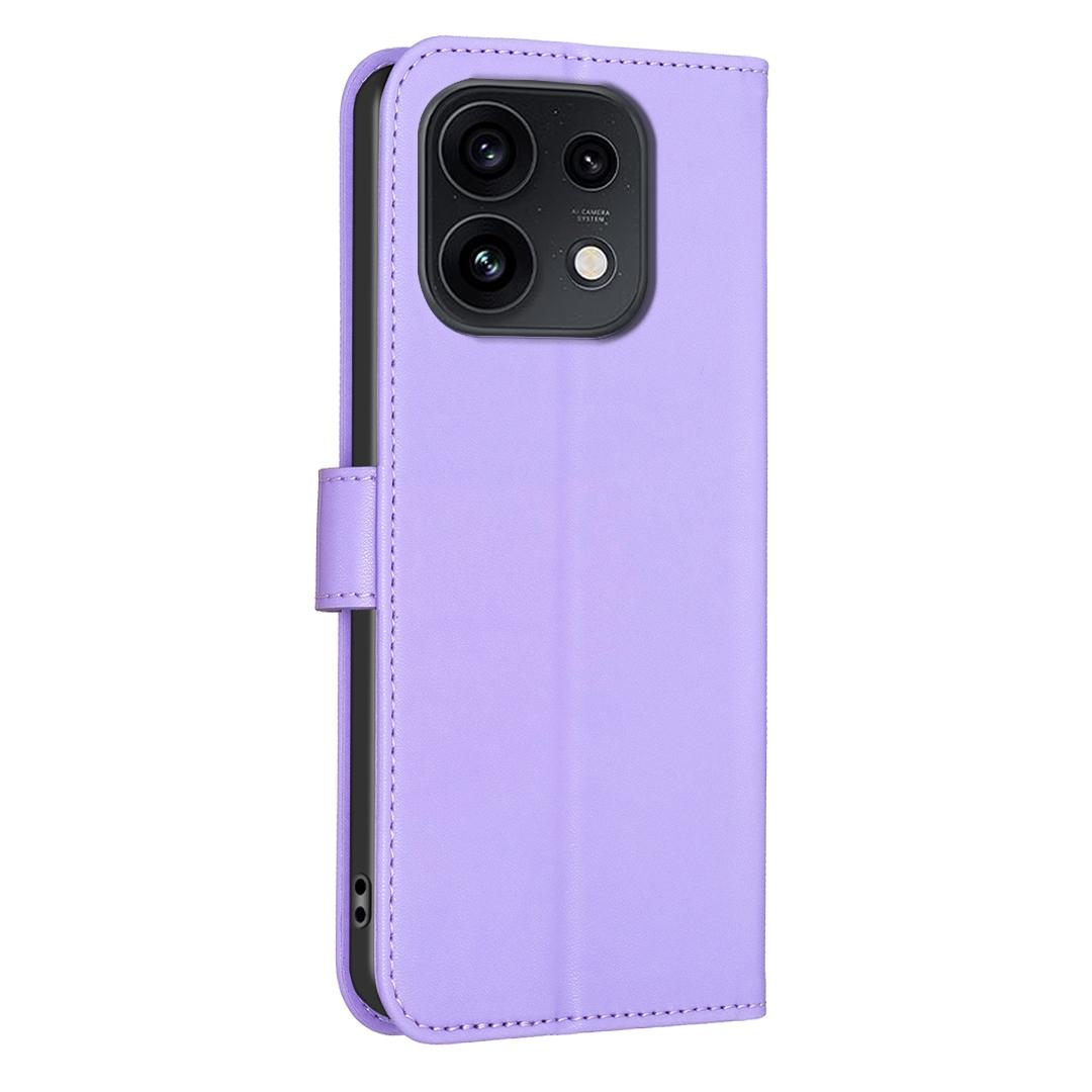 For OPPO Reno16 F 5G/Reno16 FS 5G Four-leaf Embossed Leather Phone Case - Purple - EDA005992828D