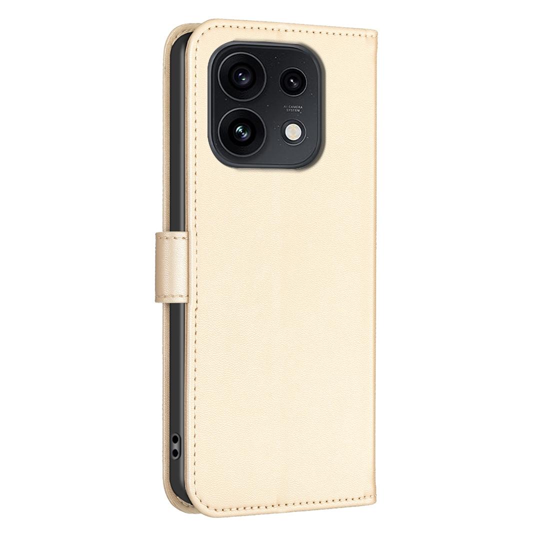 For OPPO Reno16 F 5G/Reno16 FS 5G Four-leaf Embossed Leather Phone Case - Gold - EDA005992828E