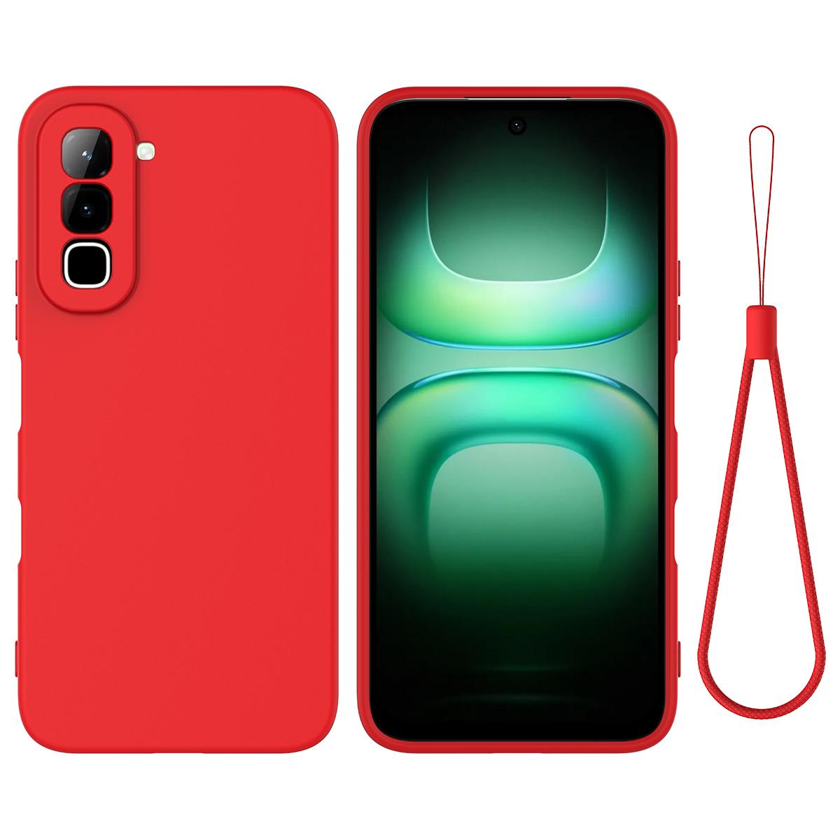 For Infinix Hot 70 Solid Color Liquid Silicone Dropproof Full Coverage Phone Case(Red)