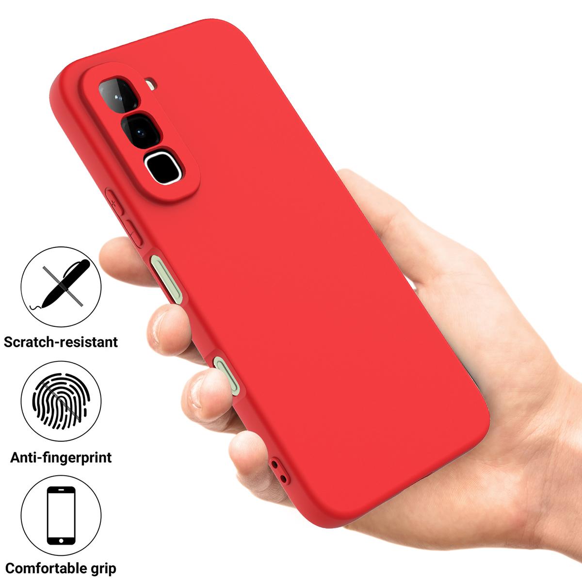 For Infinix Hot 70 Solid Color Liquid Silicone Dropproof Full Coverage Phone Case(Red)