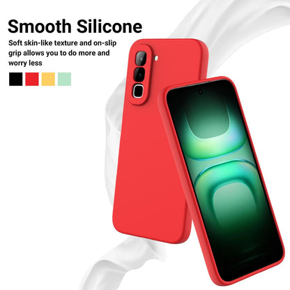 For Infinix Hot 70 Solid Color Liquid Silicone Dropproof Full Coverage Phone Case(Red)